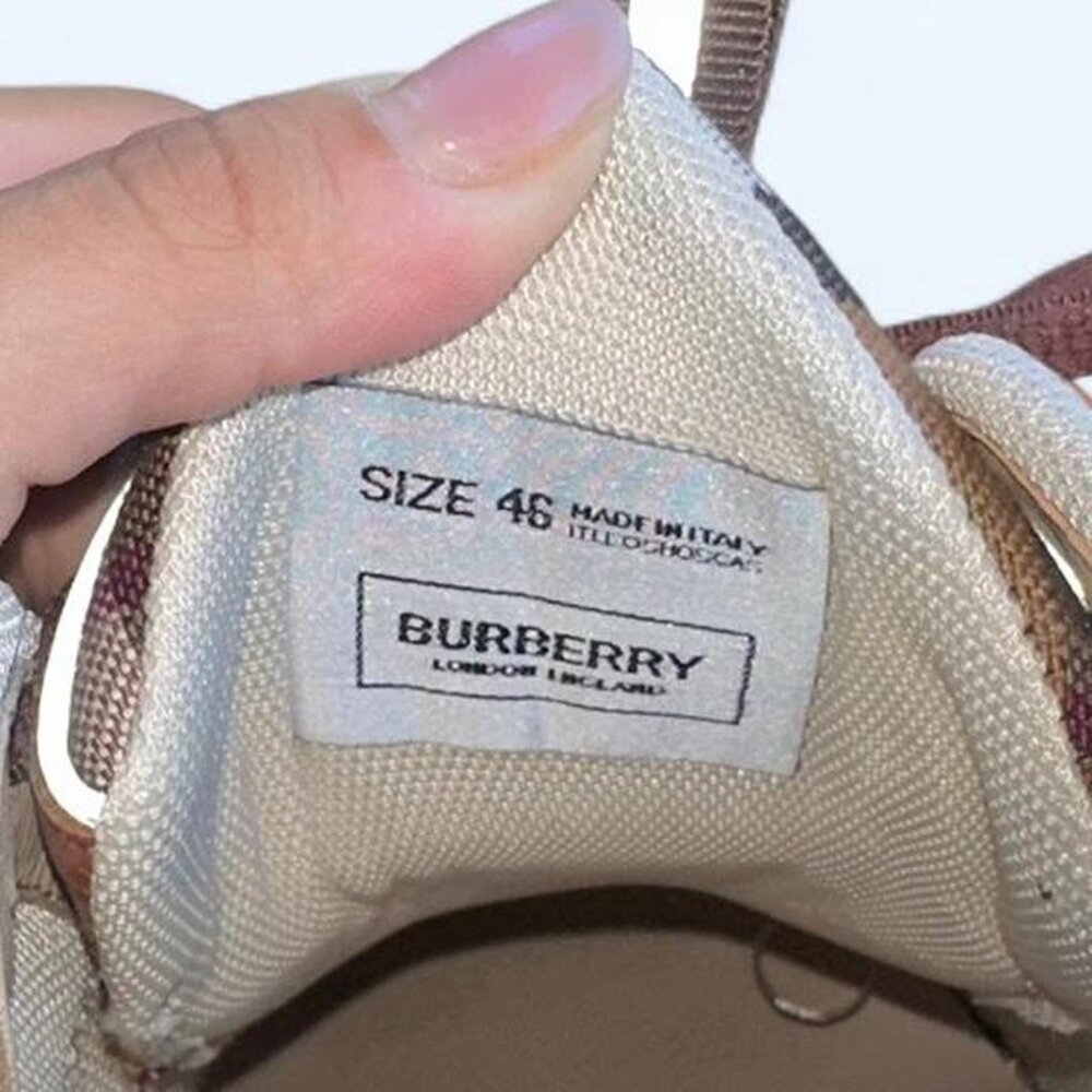Burberry Vintage Check & Suede Low-Top Sneakers - Picture 6 of 8